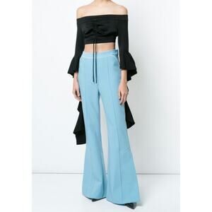 Ellery Black High Noon Frill Sleeve Crop Top Off The Shouder Size 6 AU 2 US